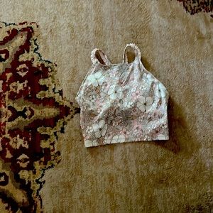 Flowery athletic tank top